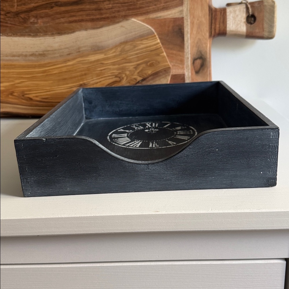 Vintage Office Inbox Documents Tray Dovetailed Corners - Picture 2 of 8